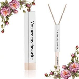 Stainless Steel Engraved 'You are my favorite ...Assh*le'  Nesting Doll Necklace